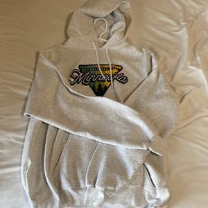 White- grey drawstring minnesota hoodie